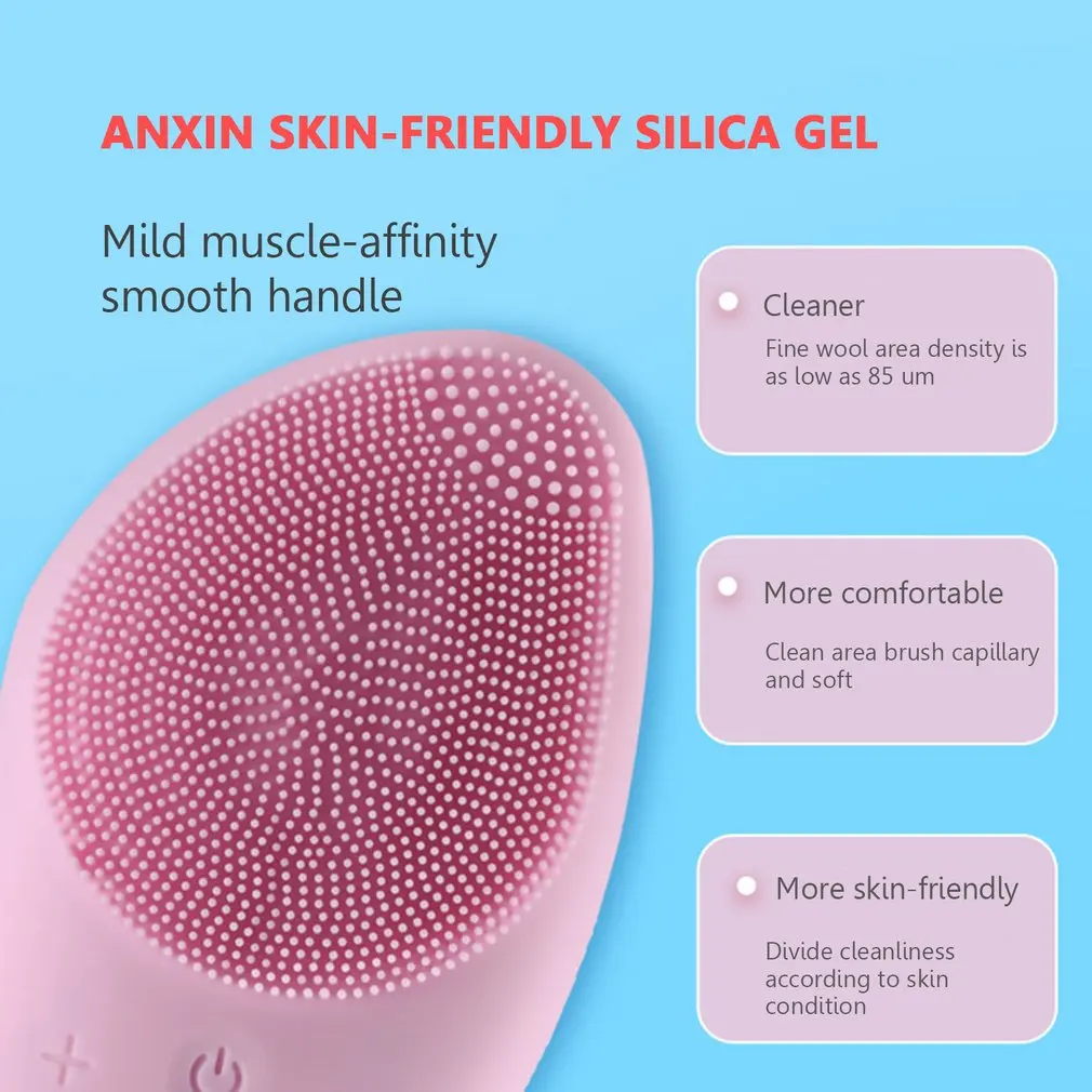 Hot Selling Sonic electric vibrator face scrubber exfoliator skin cleaner massage wash machine silicone facial cleansing brush