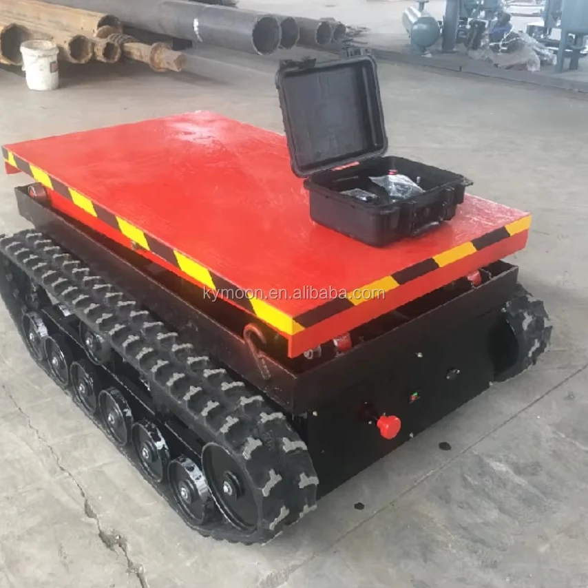 Rubber Track Chassis with Suspension Tracked Electric Chassis Rubber Track Undercarriage