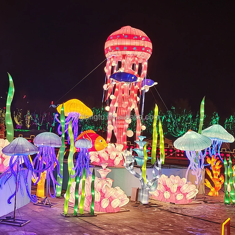 Customize Silk Surface or Fiberglass Light Dinosaur Lantern For Jurassic Park Night Decoration