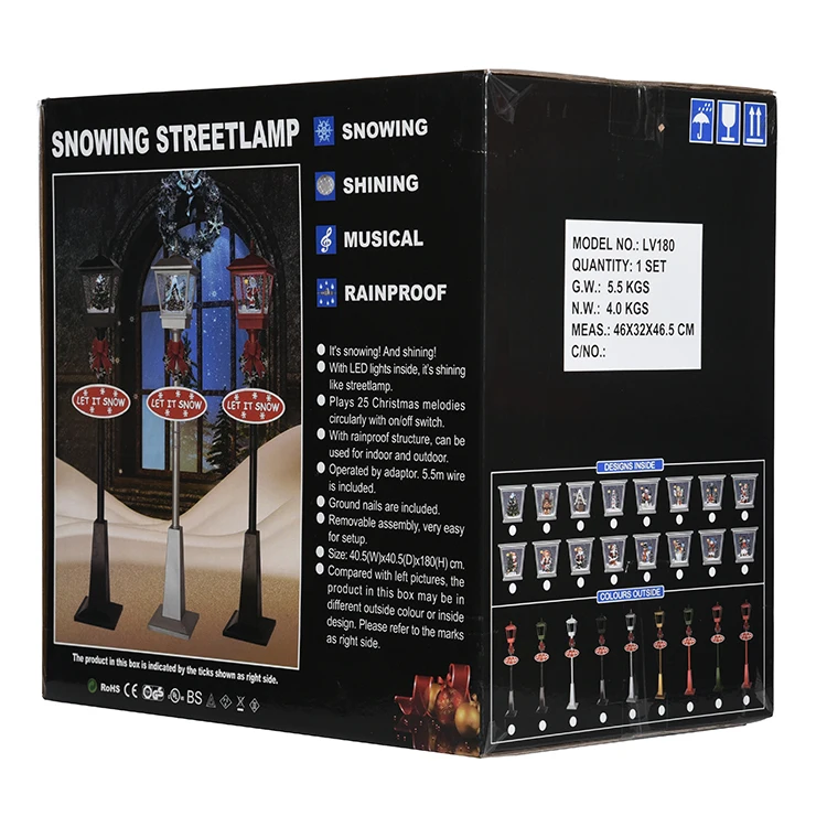 luces de la rua nevando navidade Waterproof LED Outdoor Christmas snowing street lights Snowing Vertical Streetlamp