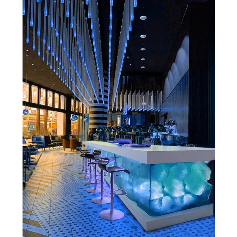 custom made bar counter design for restaurant wood modern restaurante bar bartender workbench