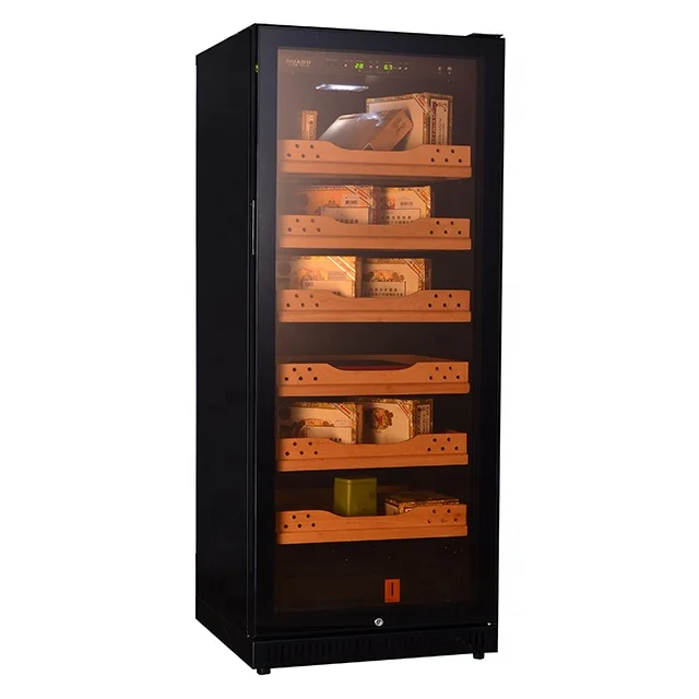 1200 Capacity Free Standing  Household Cigar Cabinet Humidor with  LED Lighting and Reversible Door Cigar Humidor