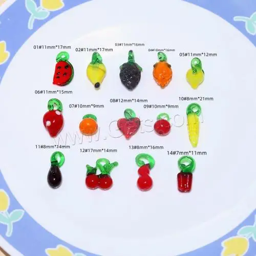 DIY cute Fruit Lampwork jewelry Pendants different styles for choice more colors for choice 1605286