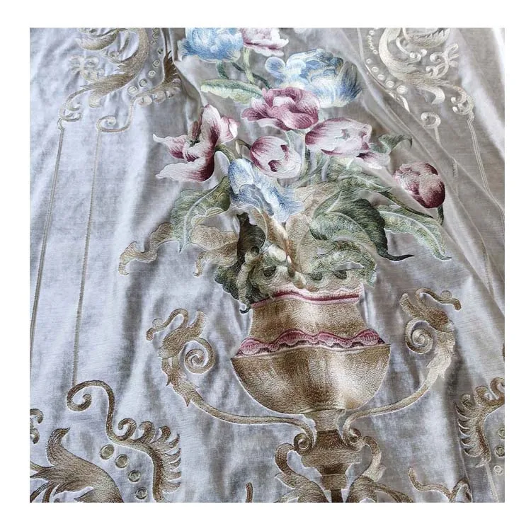 Оптовая продажа, марокканская ткань для штор, марокканская обивка, вышитая бархатная ткань, текстиль для штор