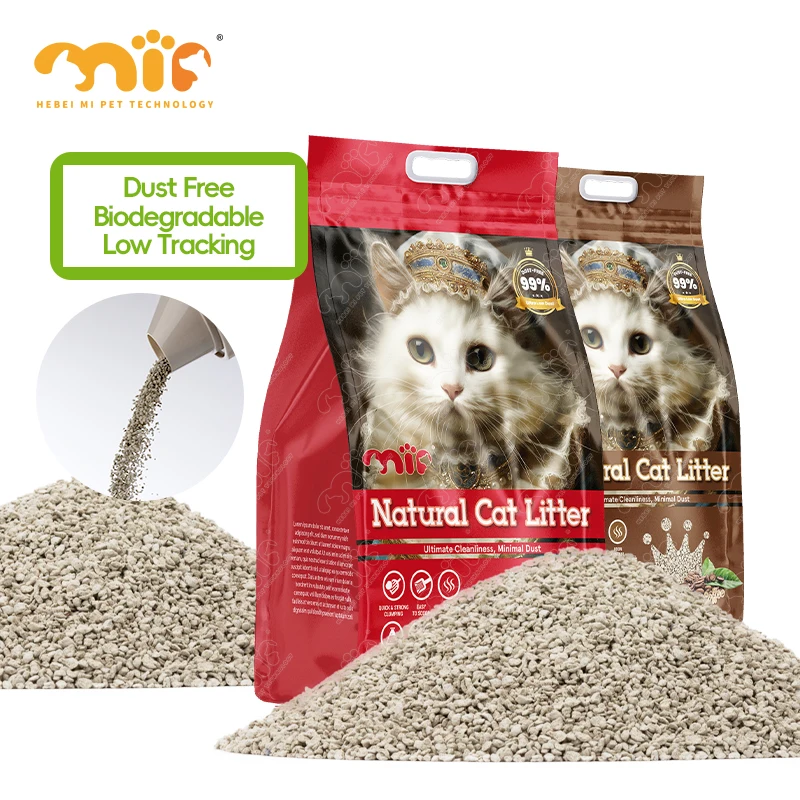 OEM Factory Wholesale Deodorization Clumping Low Dust Small Particle Strong Clumping Mineral Crush Bentonite Cat Litter