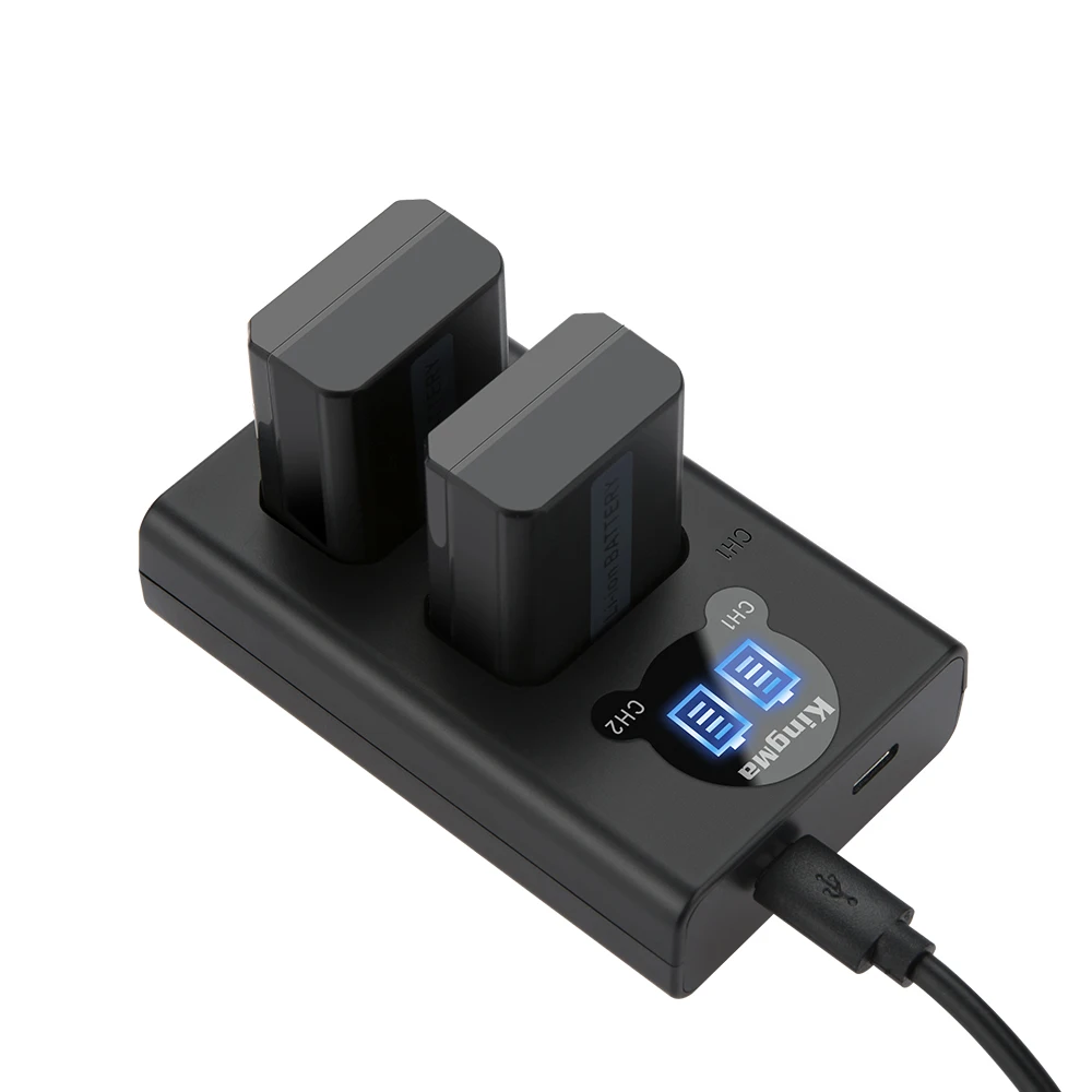 Перезаряжаемый аккумулятор KingMa FW50 и зарядное устройство с двумя USB и ЖК-дисплеем для Sony NP-FW50