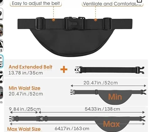 Belt bag Fanny pack YKK Zipper Cross Body for Women Men Crossbody Bags Waist Bag with Adjustable Strap Black Fashion Waist Pack
