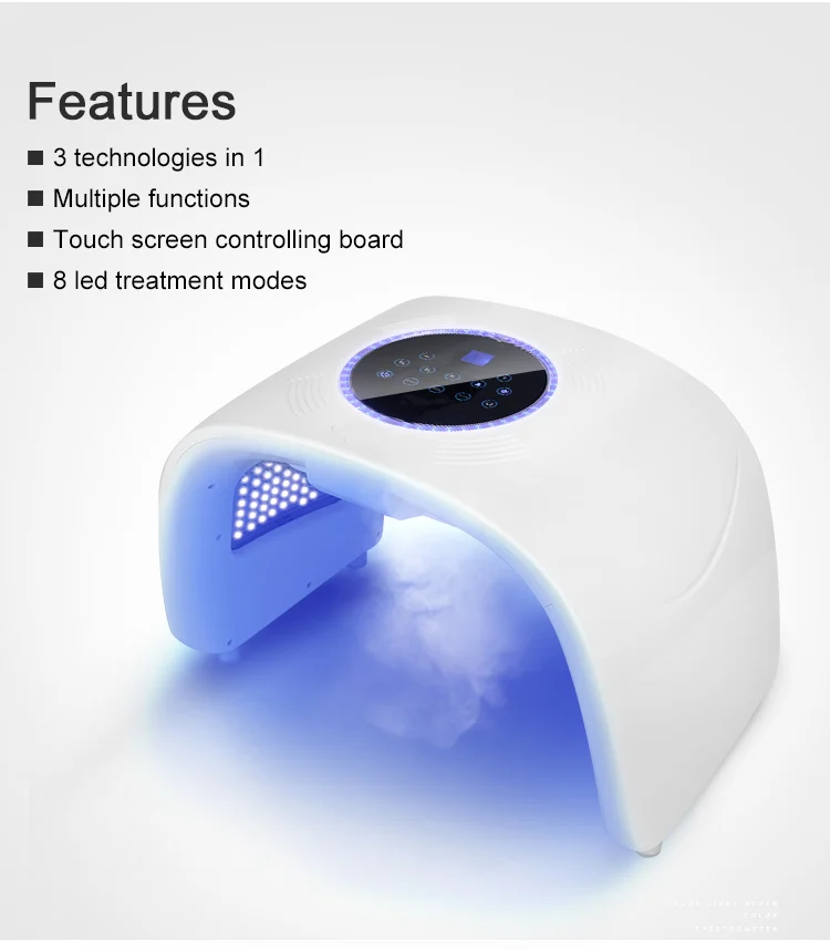 Pdt phototherapy led face light light pdt beauty machine with hair growth laser and face steamer