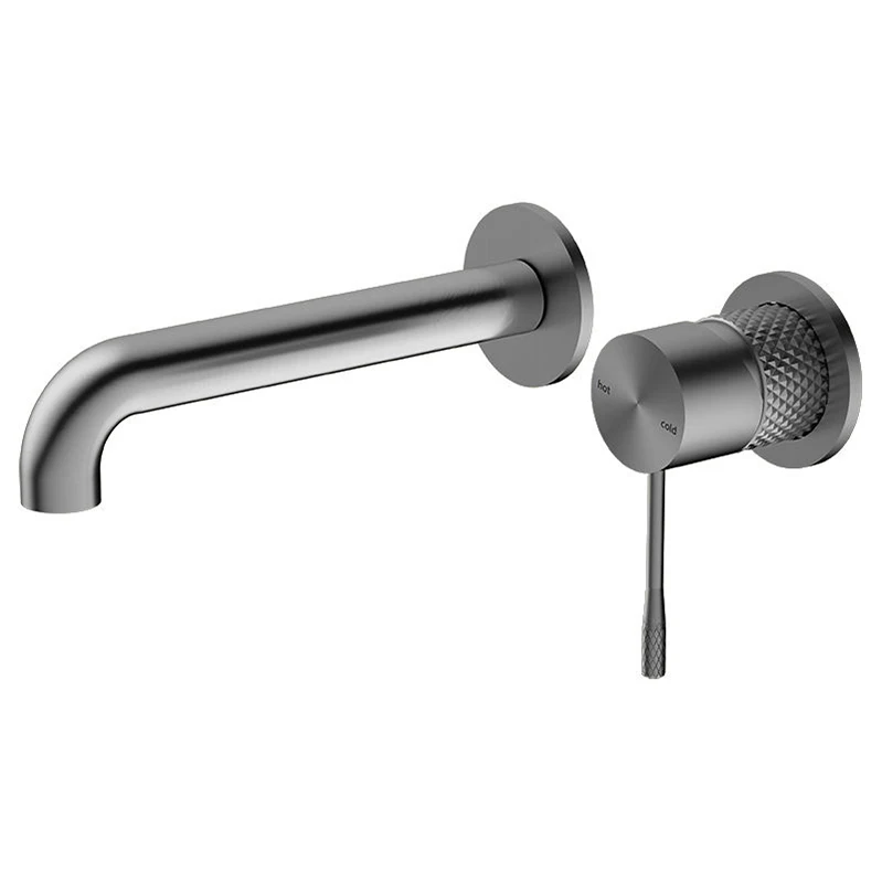 2 hole Wall mounted bathroom lavatory faucet single handle graphite brass basin mixer tap wall-mounted faucet basin mixer tap