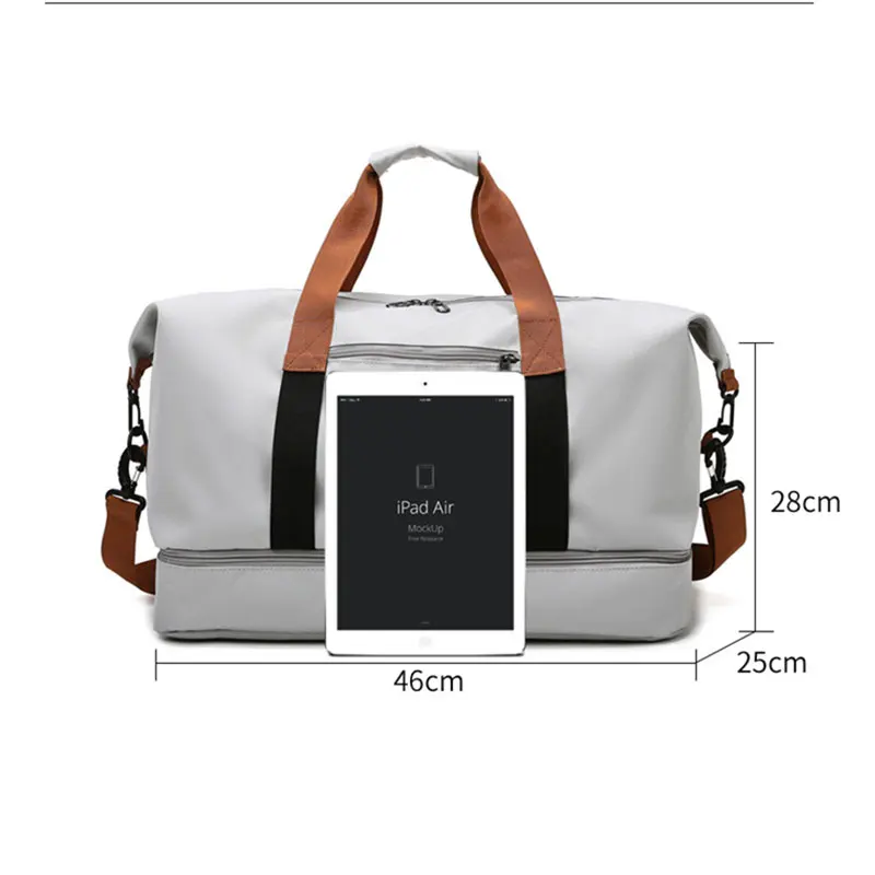 New 2024 Travel Shoulder Bags Solid Sports Gym Travel Waterproof Customizable Duffle Bag With Shoe Compartment