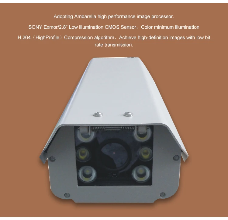 2.0Megapixels H.265 White Light IR Box Network Camera LPR camera ANPR camera camcorder