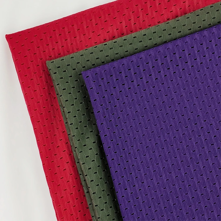 
Nylon Spandex 4 Way Strong Stretch Hole Punch Mesh Fabric for Sportswear Moisture Wicking Clothing 