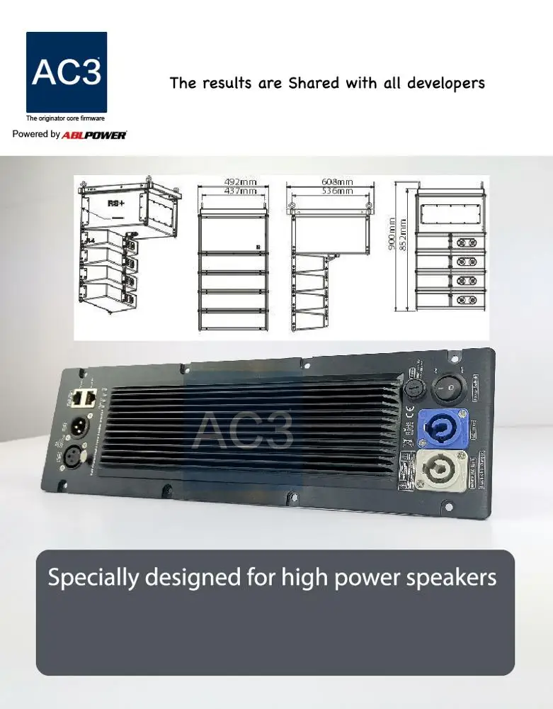 Subwoofer audio power amplifier module for active array