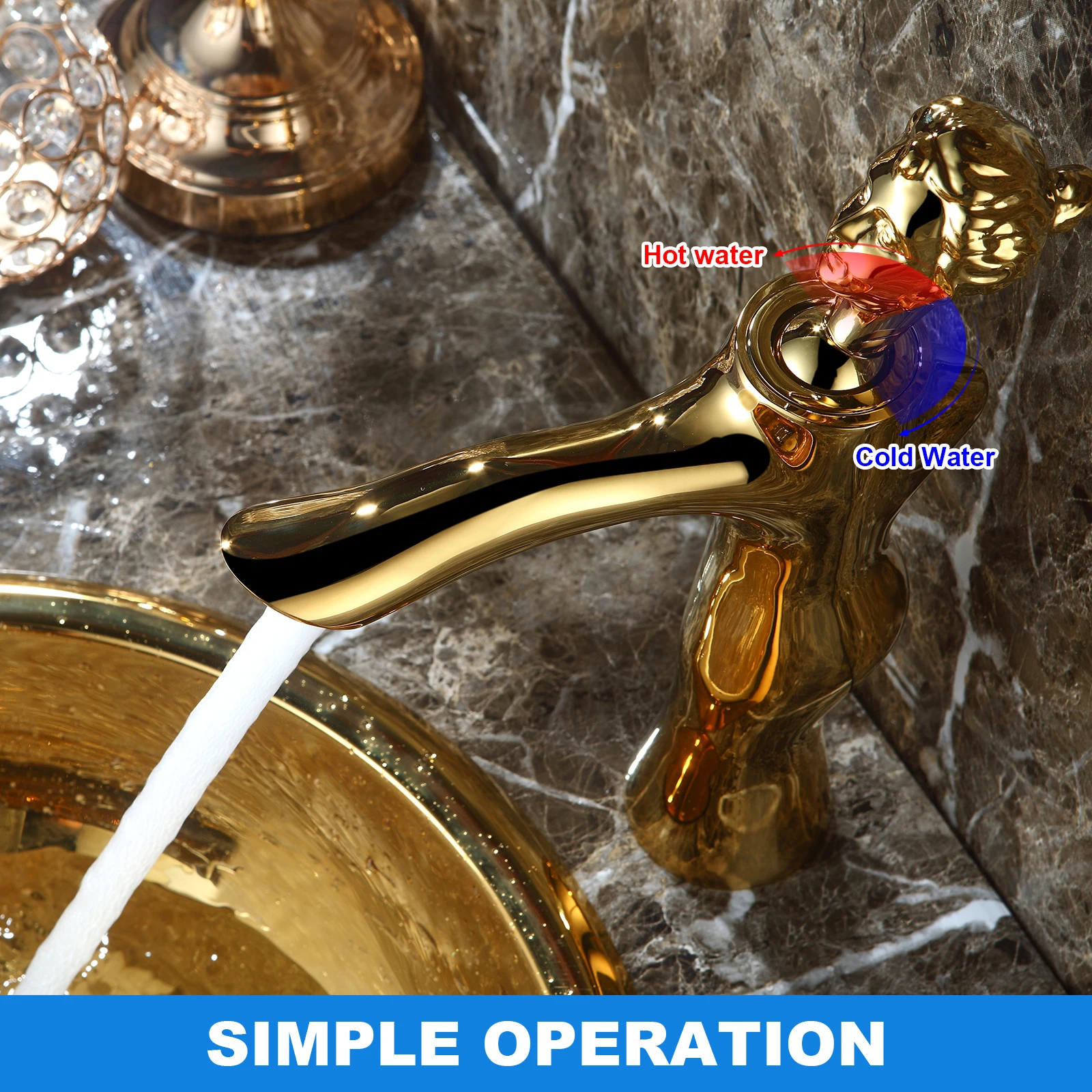 Unique New Design Bathroom Hot Cold Single Handle Basin Faucet Desk Mounted Basin Mixer Tap