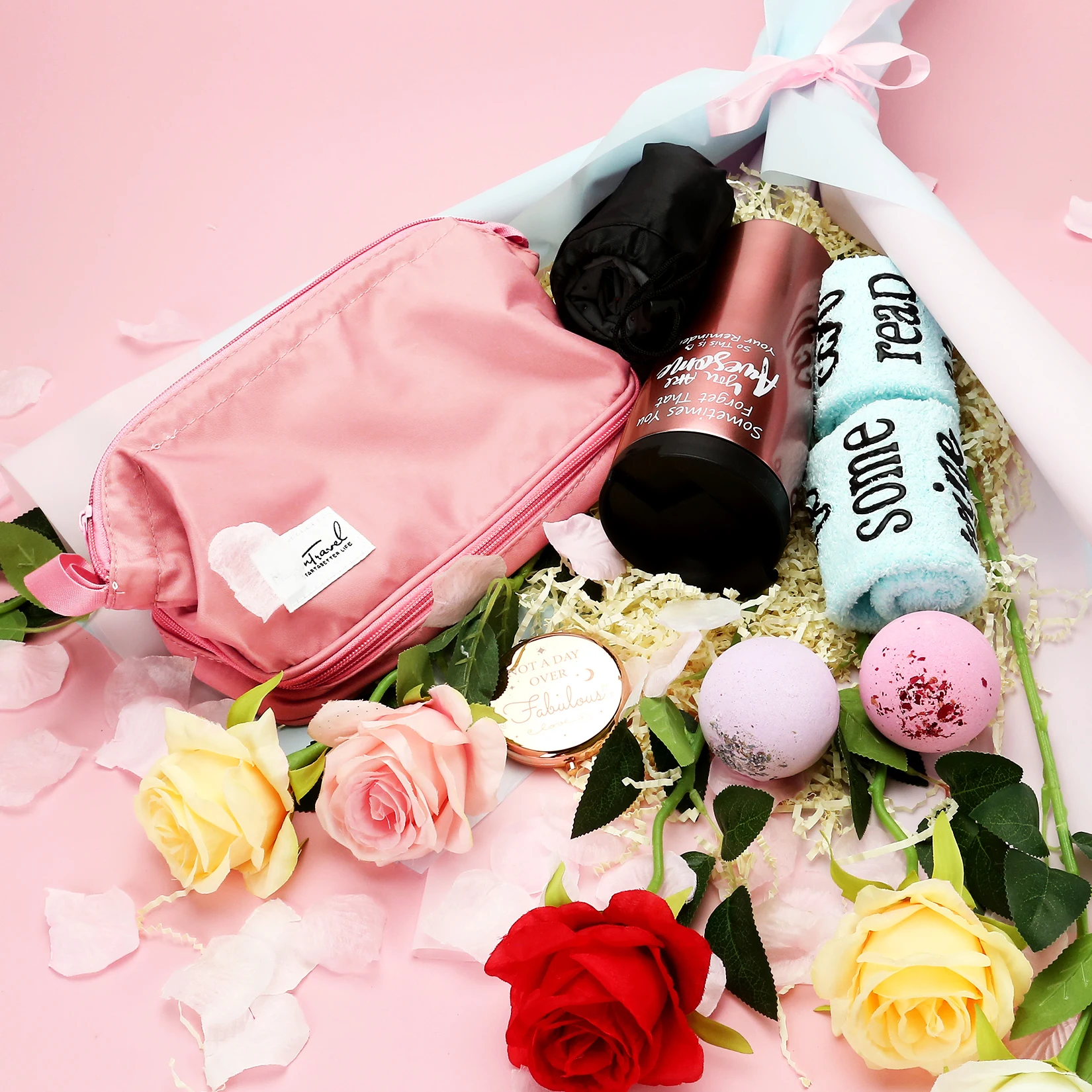Creative Thermos Set - Birthday Gifts Box for Women Friends - Unique Thank You Gift Basket for Her - Inspirational Care Package