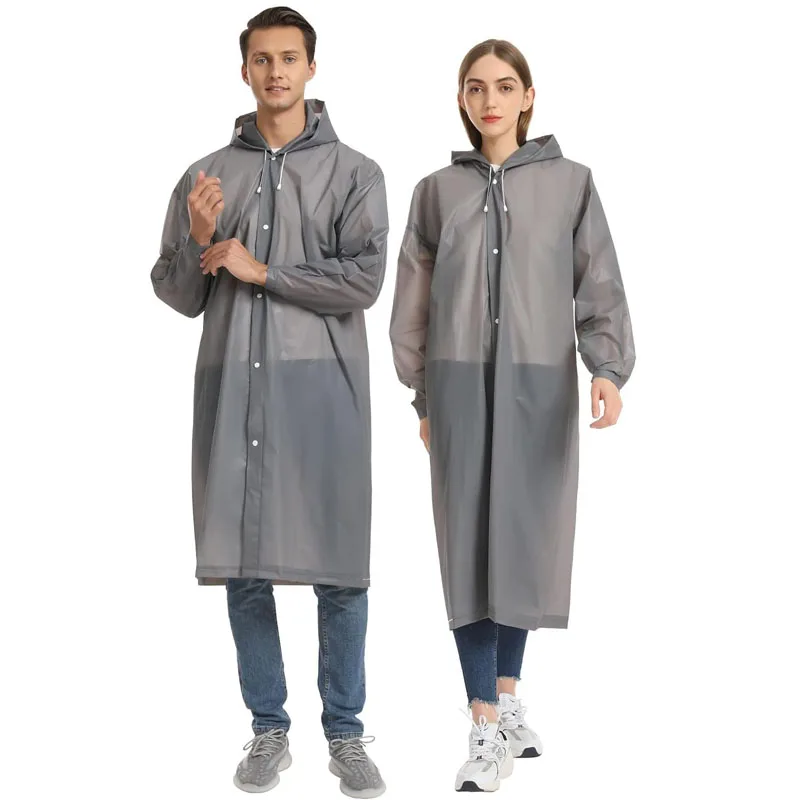 Unisex EVA Plastic Rain Coat Waterproof Rain Jacket Adult Raincoat