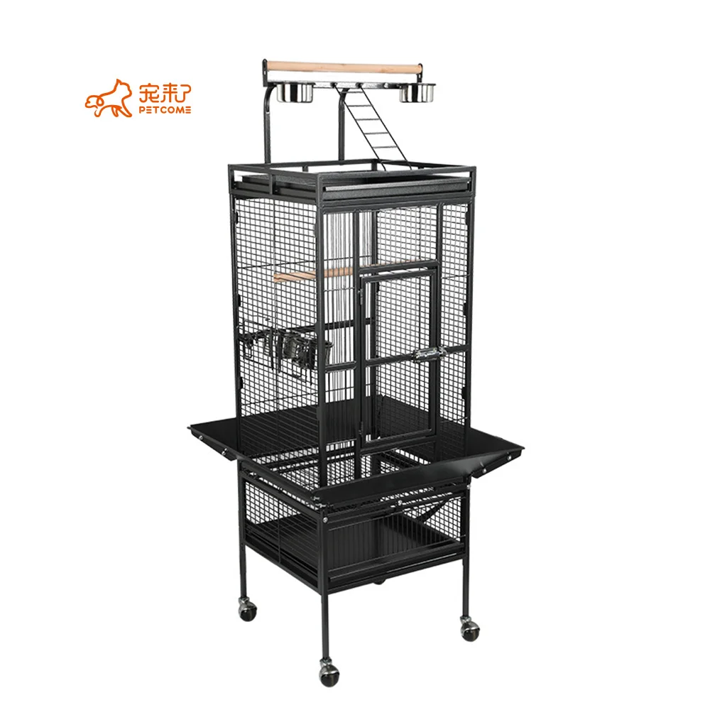 
PETCOME Suppliers Luxury Large Bird Cage Play Top With Tray And Wheels 