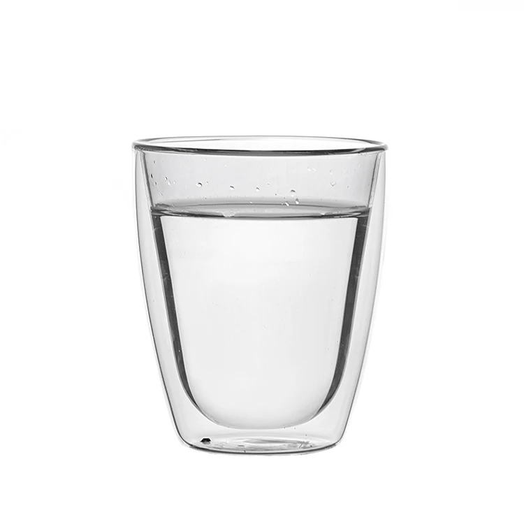 Amazon Hot Sale Customized Borosilicate Double Wall Thermos Glass Cups Coffee Mug Drinking Glasses Tableware Drinkware