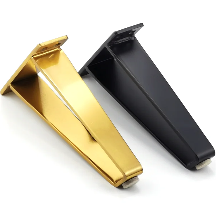 Modern Decoration steel Angled Metal Furniture Leg Rubber Feet Metal Furniture Sofa Legs