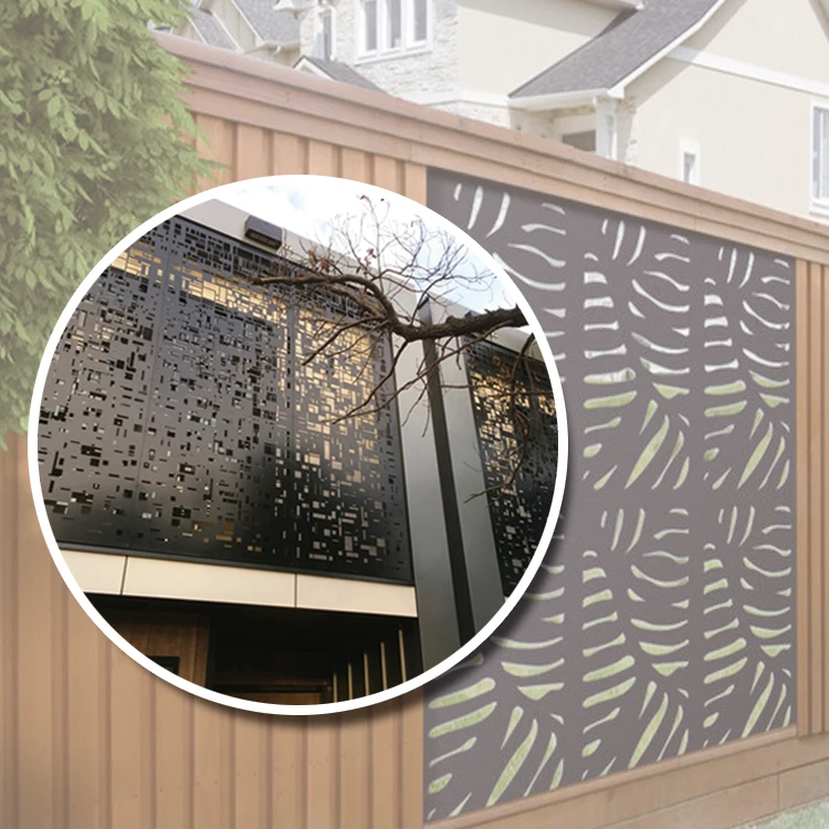 Outdoor decorative aluminum laser cut garden fence laser cut metal screen panel
