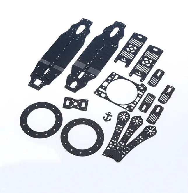 Lightweight Carbon Fiber CNC Rc Parts Carbon Fiber Sheet Plane Machining Cutting Services for UAV Drone parts