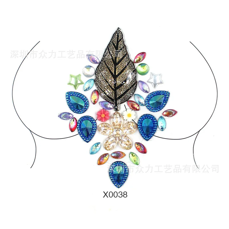 Dropshipping Party Sexy Girls Breast Body Chest Gem Stickers Crystal Nipple Stickers Festival Rhinestone Tattoo Stickers
