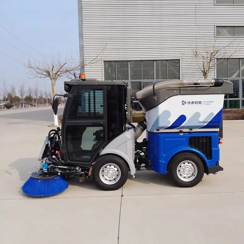 New Four Wheel Truck Street Road Sweeper Machine Multi-Functional Garbage Cleaning Device with Reliable Motor Engine Gearbox