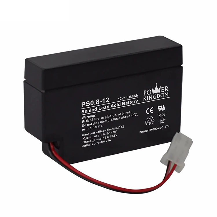 Small 12V 0.8Ah with wire battery UPS Rechargeable Sealed Lead Aicd Battery