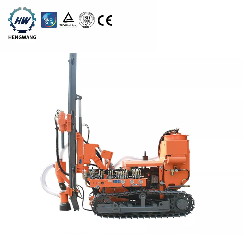 Hengwang DTH Drilling Rig For Blast Hole Use Work With Portable Screw Air Compressor
