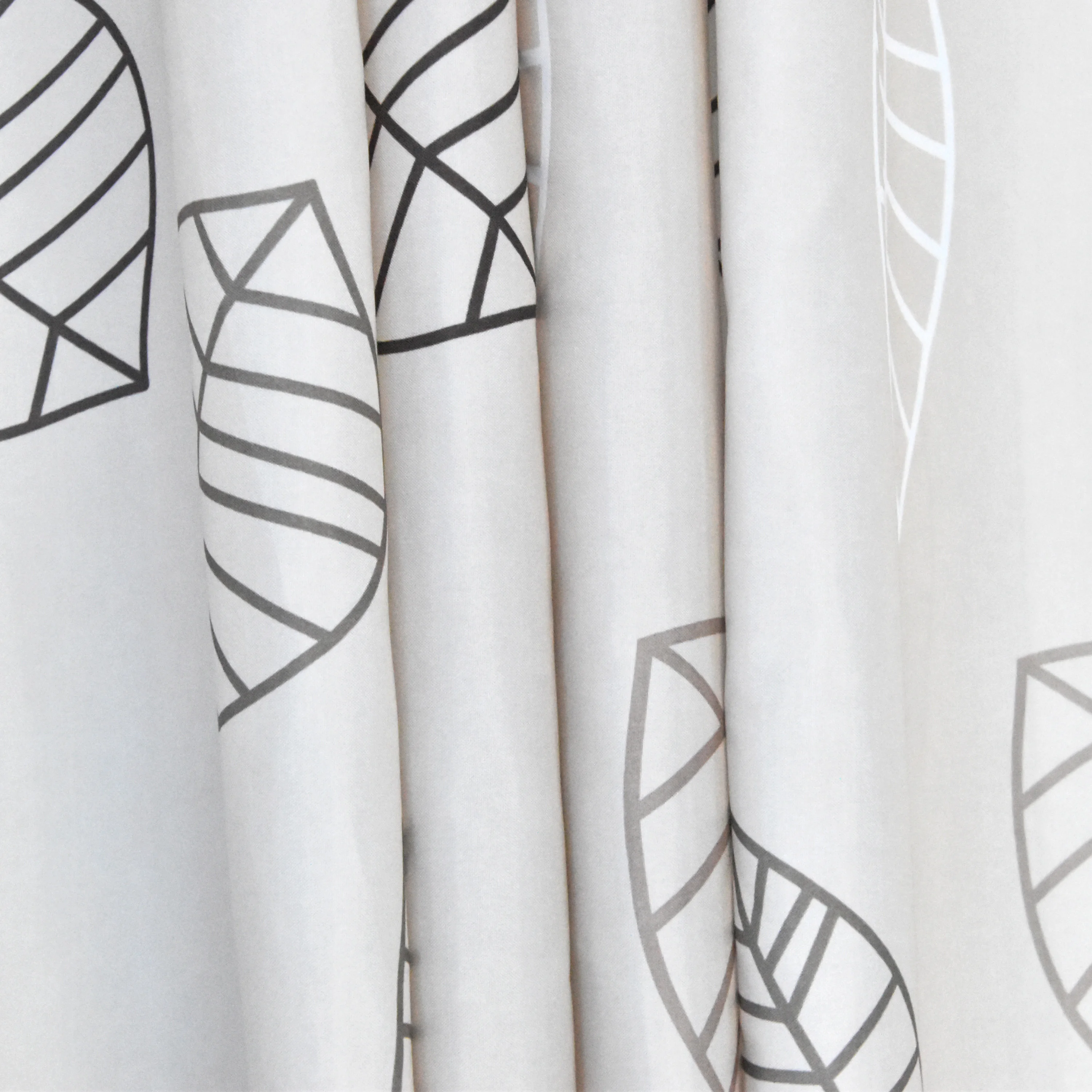 Hookless Waterproof Fabric Wholesale Leaves Printed Shower Curtain For Bathroom