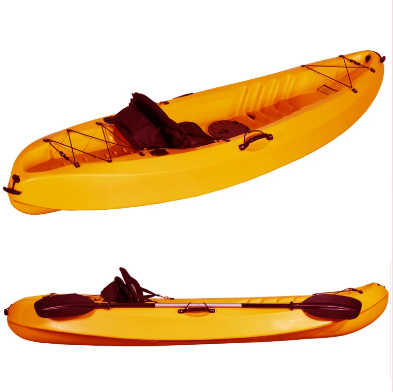 High Quality 2021 Newest Fashion Design Single Seat Orange Fishing Kayak One Person Plastic Kayak