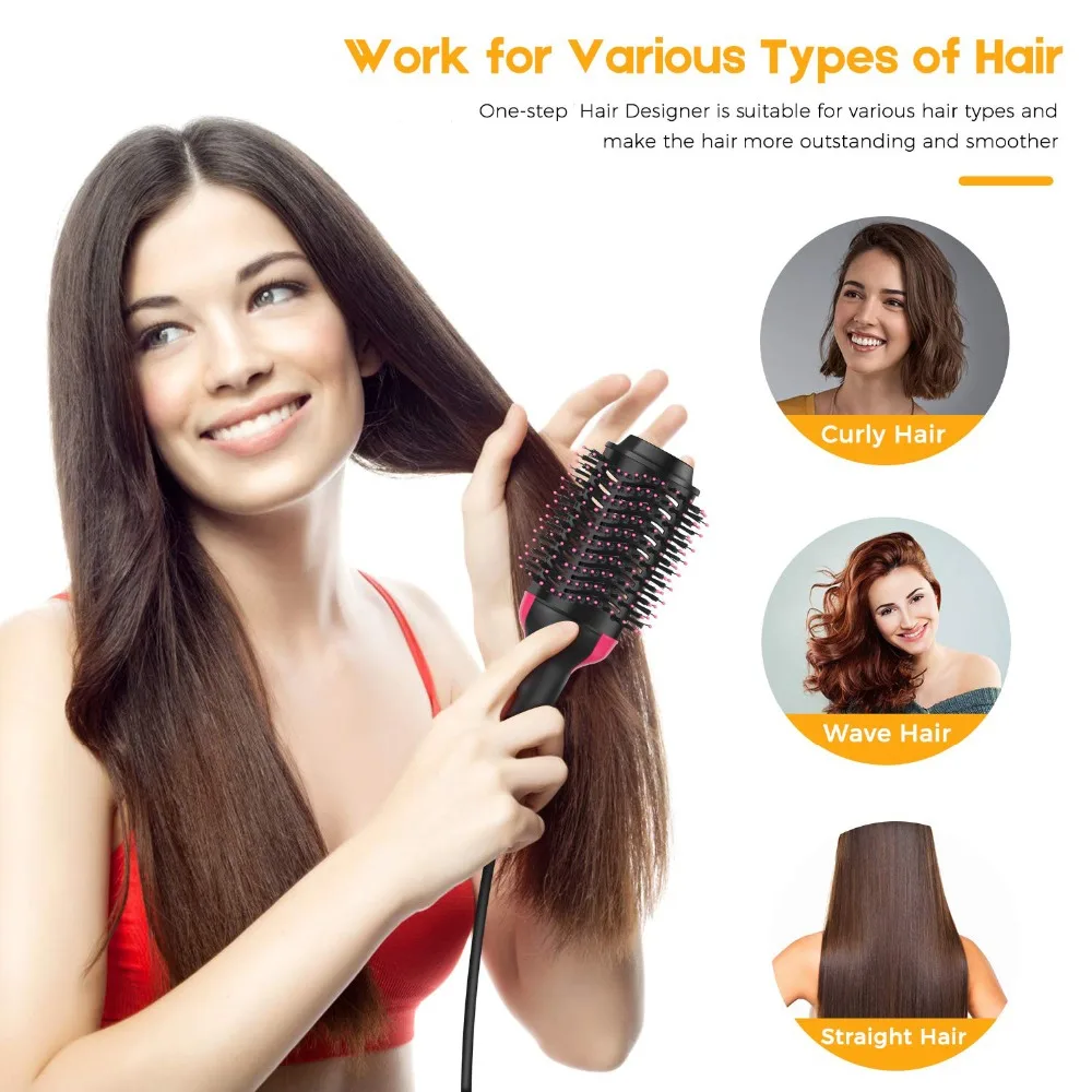 
Amazon Top Seller 2020 Straightener and Hair Curler Comb Brush 3 IN 1 Electric Curler Multi-Function Hot Air Comb 
