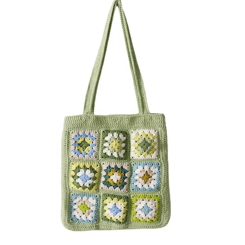 Crochet Handmade Purse Granny Square Bag Hobo Vintage Bohemian Bag Gift for Mom Girl