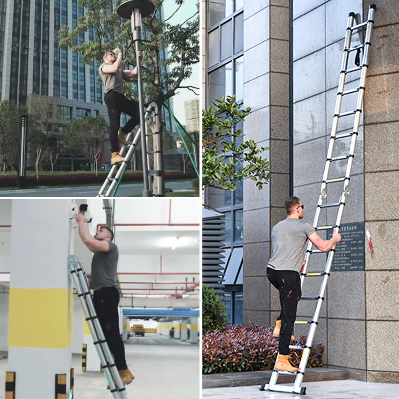 4.4m Double Sided Ladder Foldable Aluminum Telescopic Ladder Multi Use Ladder With Big Joint