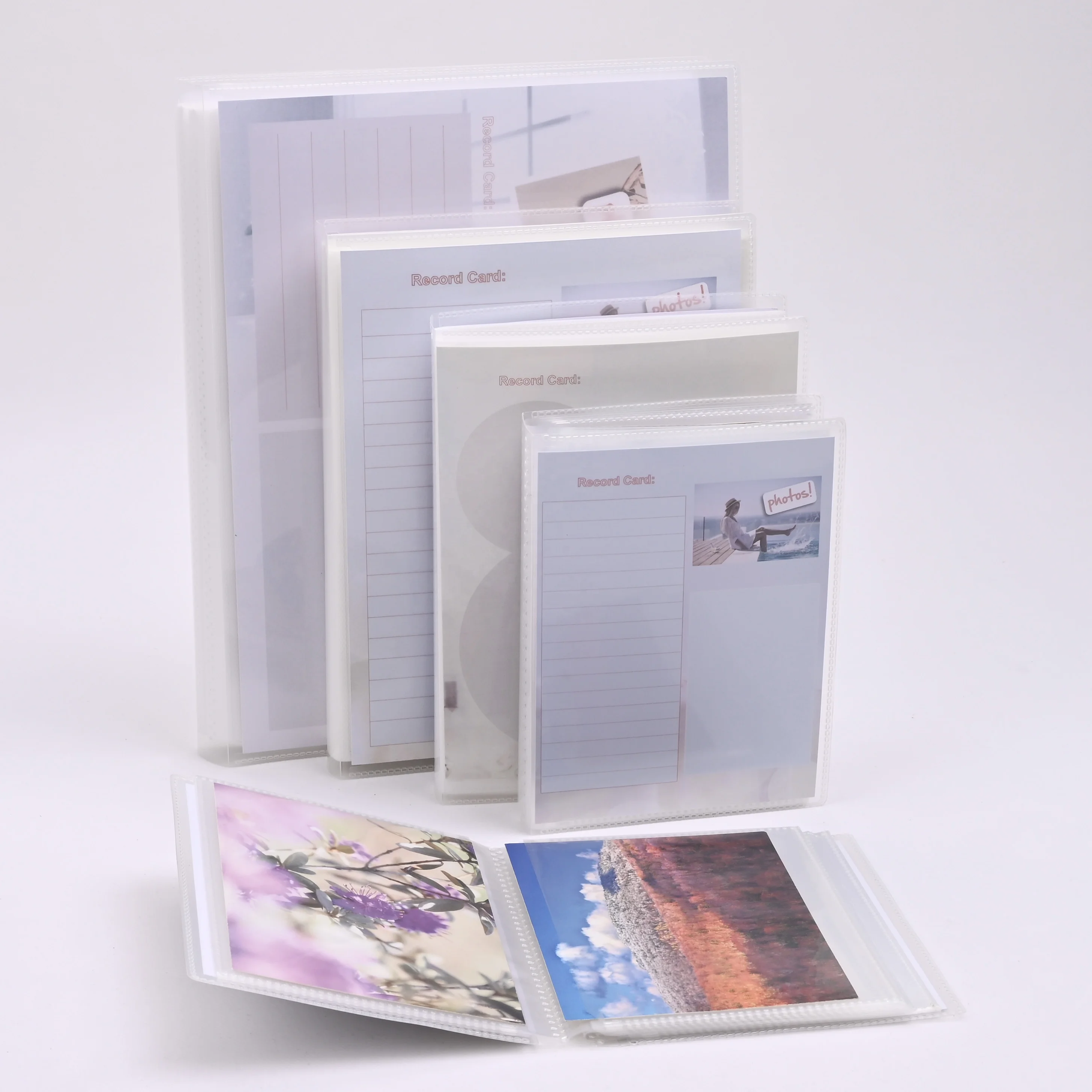 Customizable DIY Photo Album 6*8 Inches PVC Cover Transparent White Black Inner Sheet Wedding Game Card Memorial Gift Printed