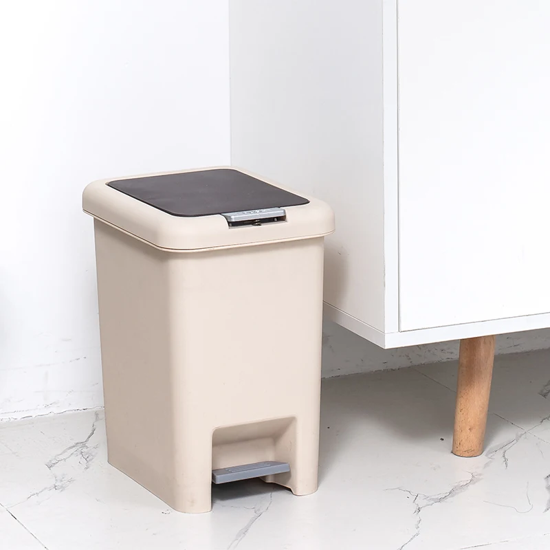 
China wholesale small household foot pedal plastic dustbin with cover 