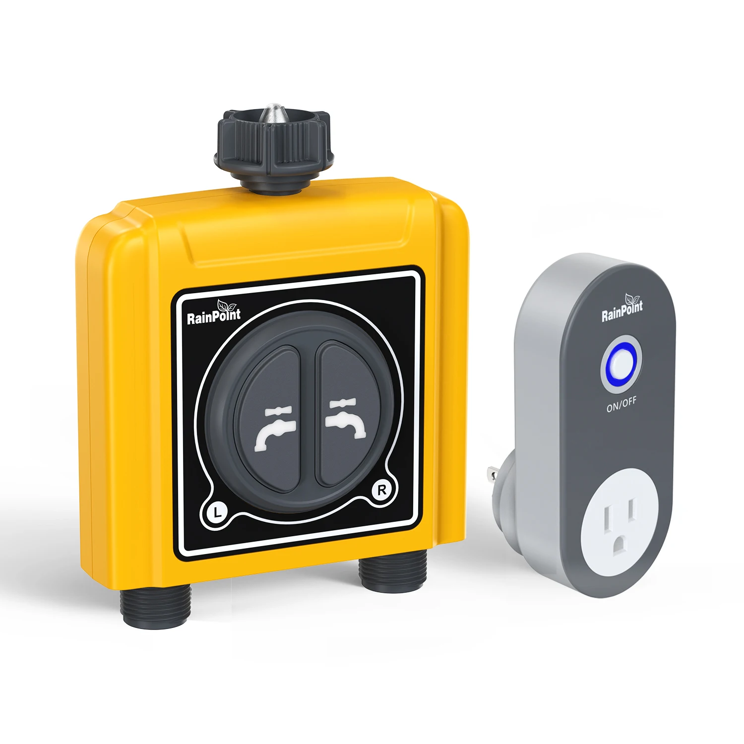 Electronic Automatic Digital 2 Zones Water Timer with 2.4GHz Wi-Fi Hub Smart Irrigation System