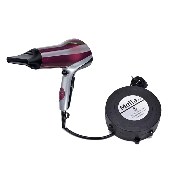 European  standard plug  3.5M 1.0mm2 Spring load retractable cord retractor for hair dryer