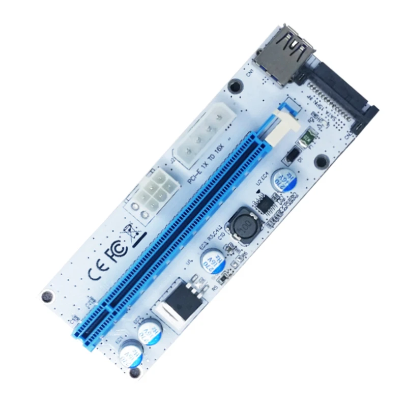  PCI-E карта расширения 008s Экспресс 1X 4x 8x 16x расширитель PCI E USB Райзер 008S адаптер SATA 15pin для майнинга