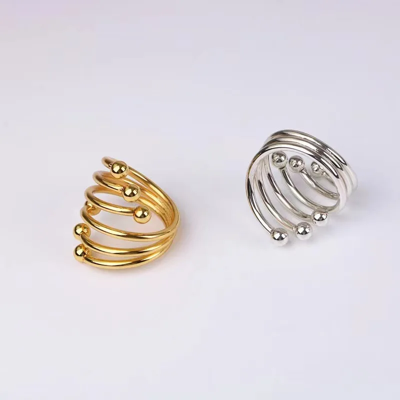 Libosa Factory wholesale stainless steel hotel napkin ring high-grade napkin ring Golden