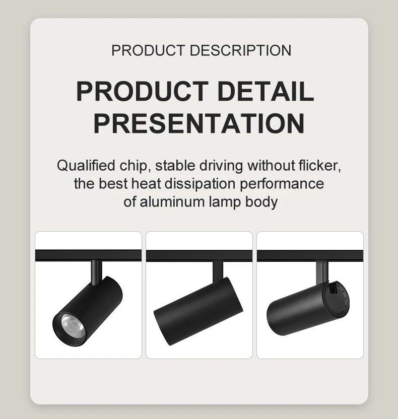 Small size 0/1-10v dimmable adjustable 8w modern magnetic track light for home shop museum