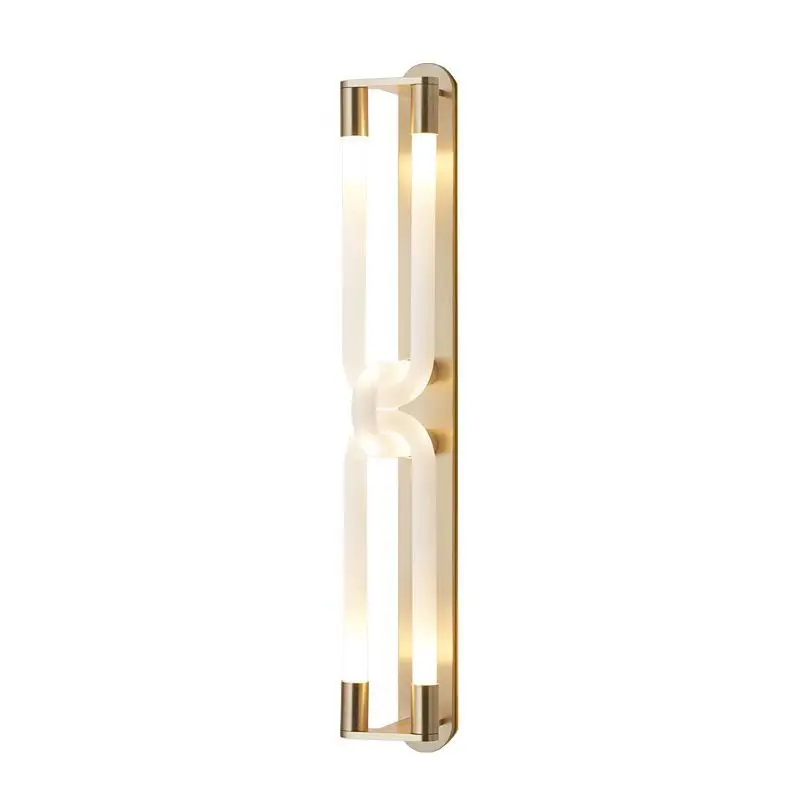 Modern Unique Design Indoor Bedroom Bedside Lamp Acrylic LED Gold Iron Wall Light