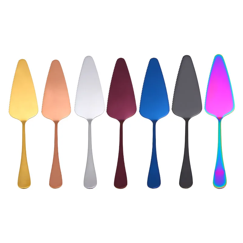 Baking Accessory Stainless Steel Colorful Cake Pizza Pie Spatula Cutter Shovel Cake Server