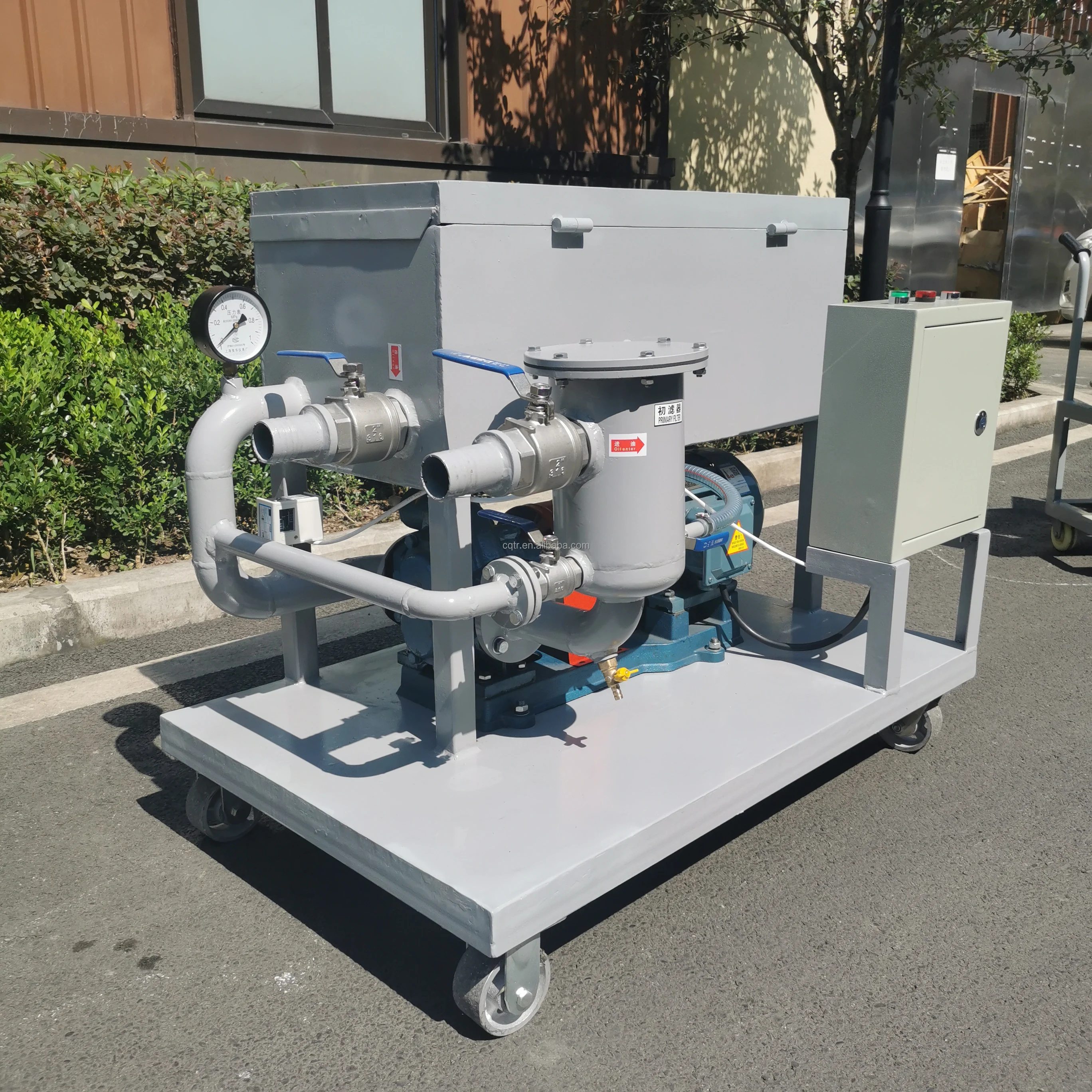 Plate frame pressure oil purifier with filter paper hydraulic oil impurity removal machine