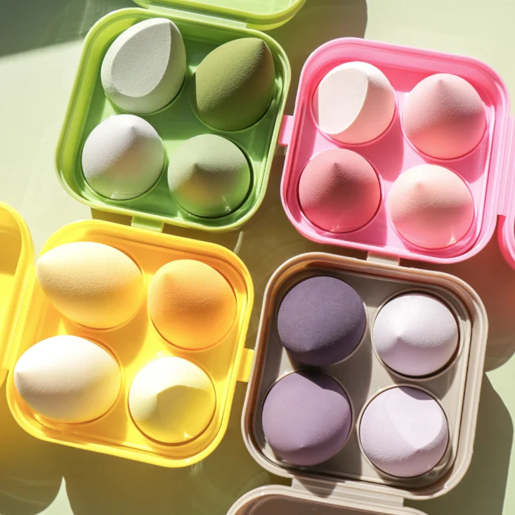 Лучшие продажи экологичные многоцветные мягкие 5 шт смешанные большие губки для макияжа Набор блендеров