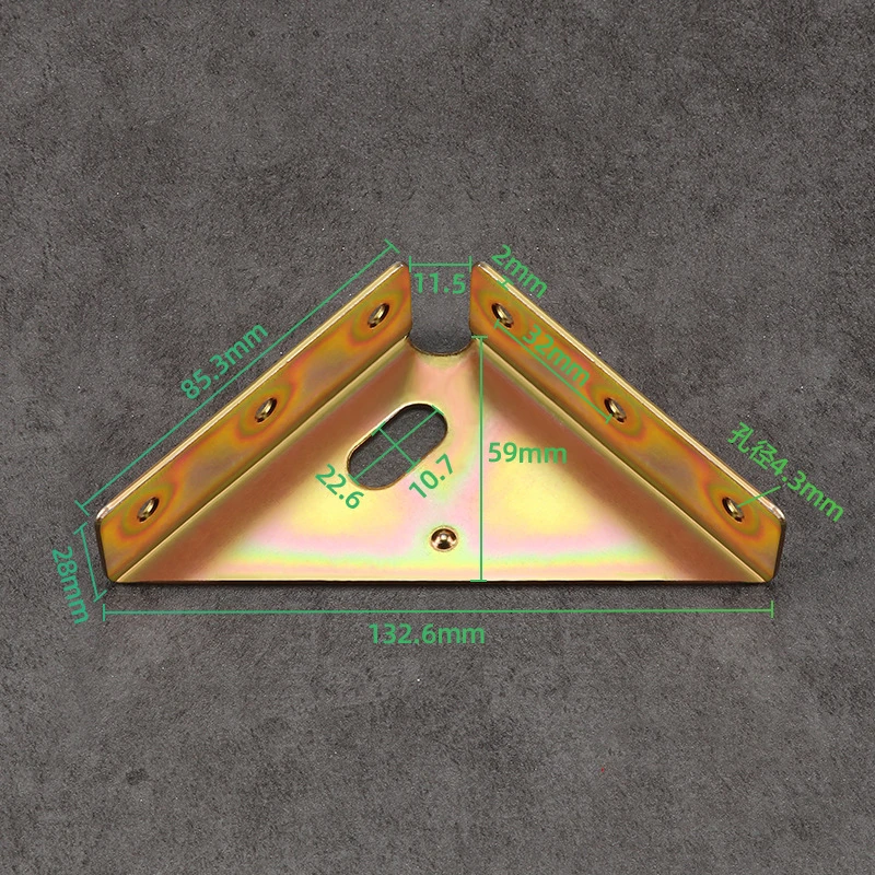 BOKE Customized High Quality Metal Bed Accessories Corner Code Triangle Bed Bracket