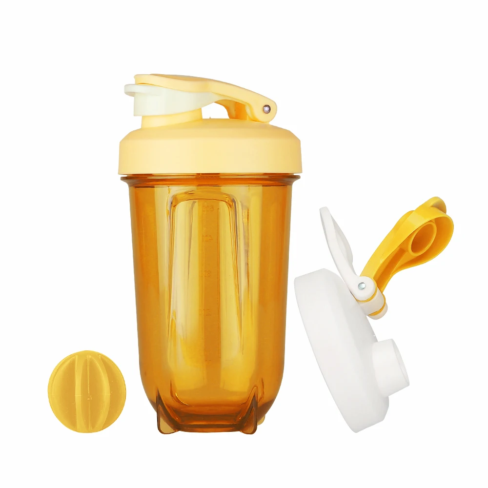 Portable custom 500ml blank shaker bottle for protein powder drinking Plastic Shaker Water Bottle PP/tritan bottle