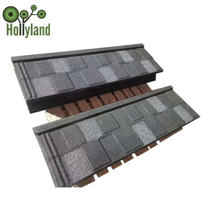 Villa rooftop color stone chip coated aluzinc steel roof tiles with long lifetime
