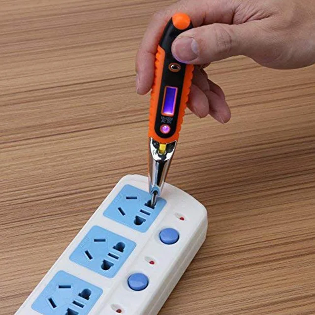 Non-Contact Digital High Voltage Detector Pen Testers 12-1000V home tool with light