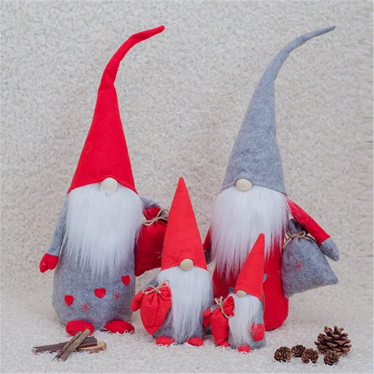 
Christmas Gnomes Plush Handmade Swedish Tomte Santa Scandinavian Figurine Nordic Plush Elf Doll Gnome Ornaments 